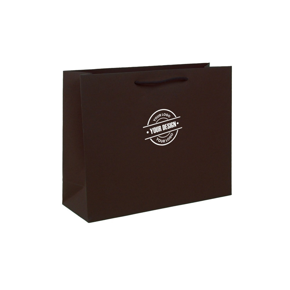 Elegant line χάρτινες τσάντες καφέ χρώμα