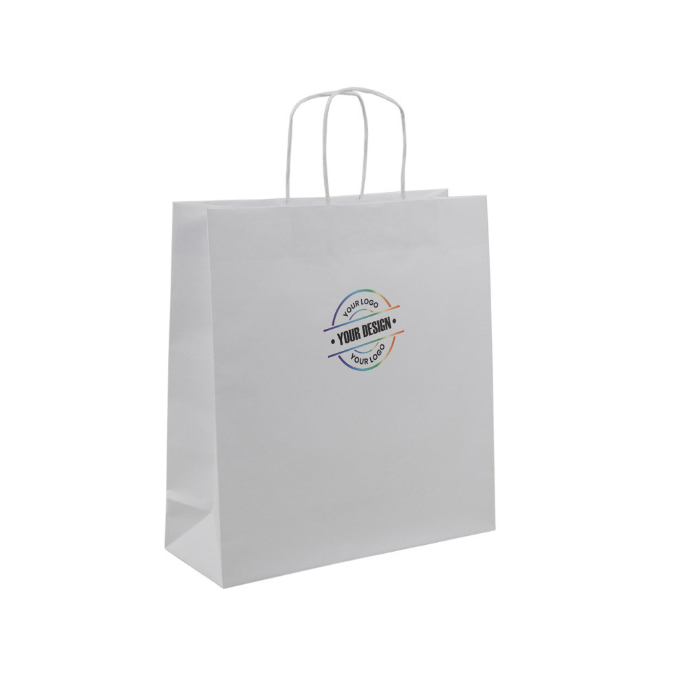 Borse in carta personalizzate-shoppers colore bianco