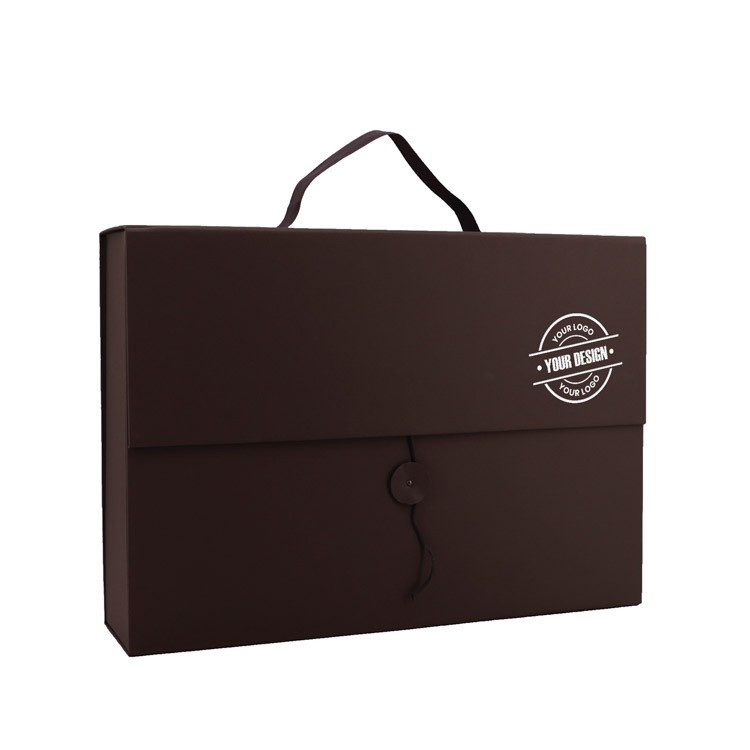 Briefcase for documents in brown color
