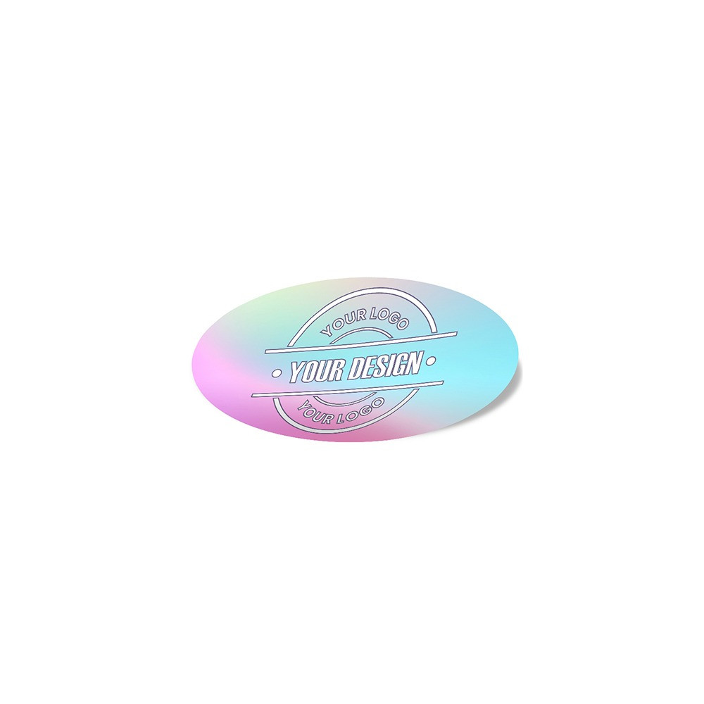 Paper sticker with digital print oval