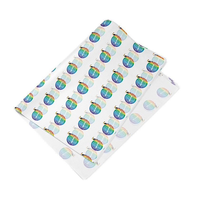 Carta velina con disegno a stampa multicolore, texture copertura 10%