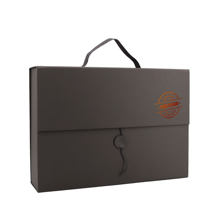 Briefcase for documents in grey color