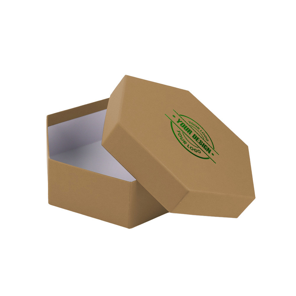 Hexagonal box in kraft color