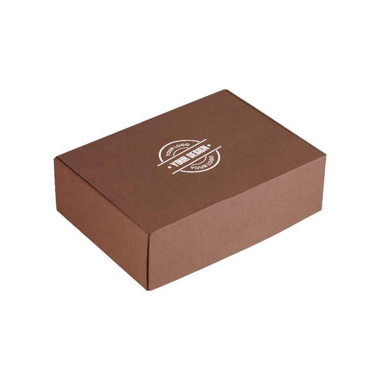 Scatole per ecommerce in cartone avana con disegno a stampa monocolore