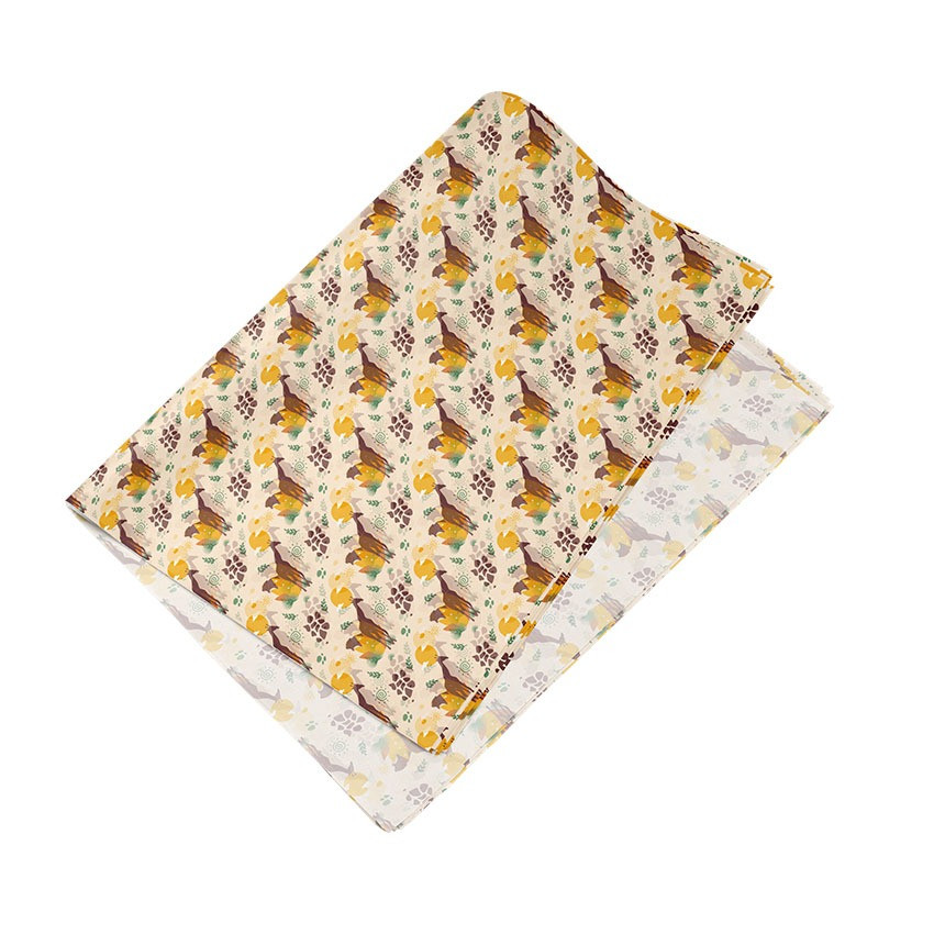 Carta velina con disegno a stampa multicolore, texture copertura 100%