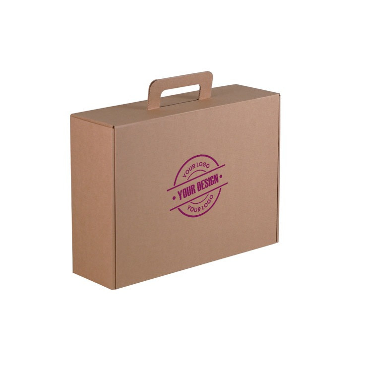 Scatole e-commerce con manico in colore avana