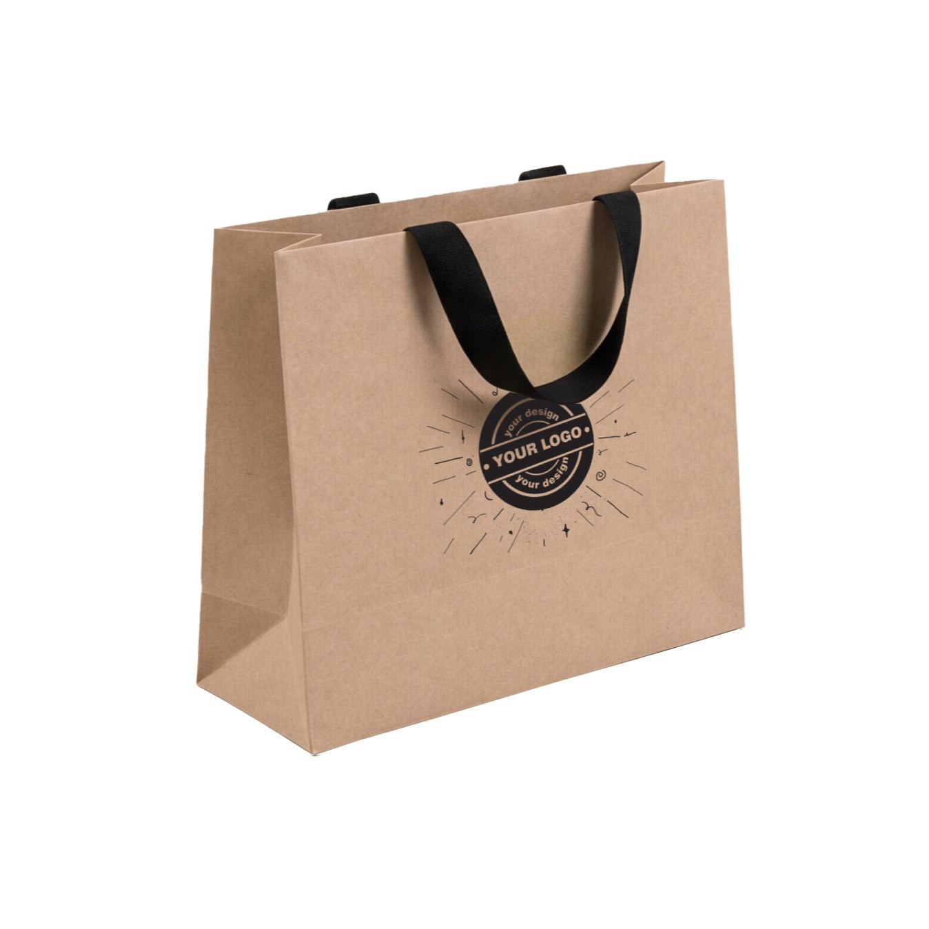 Kraft paper bags with hidden grip – 1-color printing