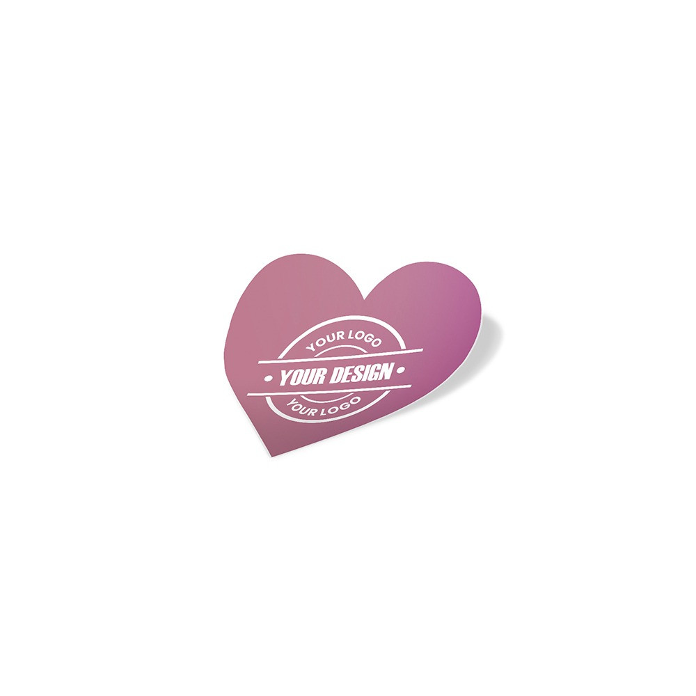 Paper sticker with digital print heart